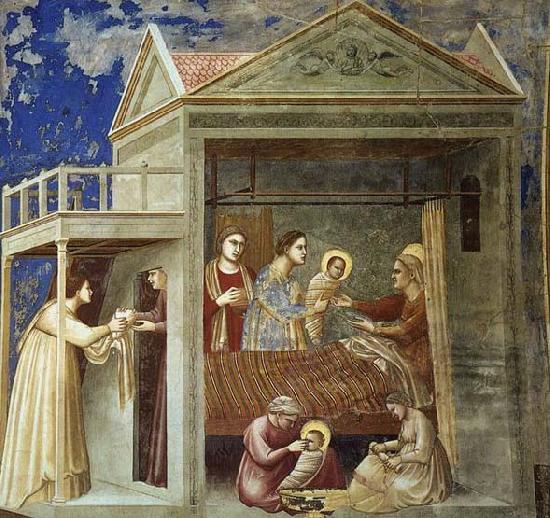 GIOTTO di Bondone The Birth of the Virgin oil painting image